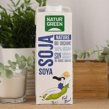 Pack 6 x Boisson au soja Nature BIO sans sucres NaturGreen 1 L