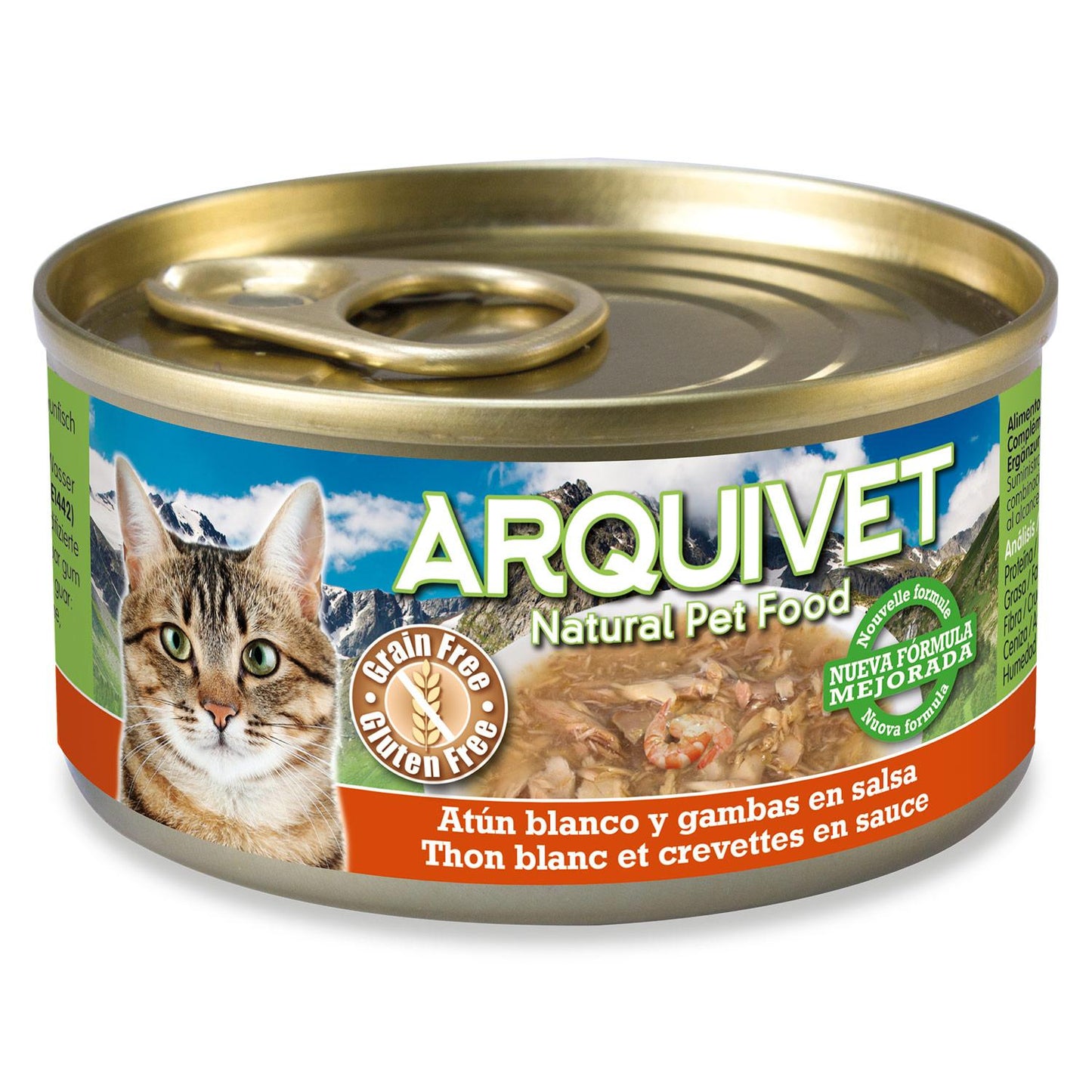 Thon blanc et crevettes en sauce Arquivet 80 g Nourriture humide pour chats