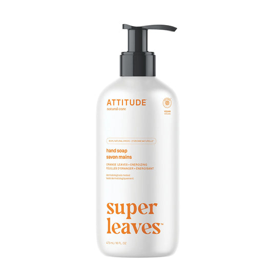 Super leaves Sapone per le mani Fiori d'arancio ed eucalipto, Attitude, 473 ml