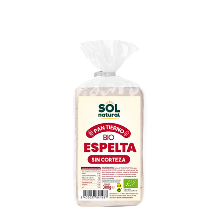 Ekologiskt speltbröd utan skorpa Sol Natural 300 g