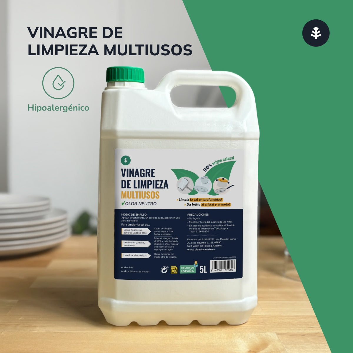 Aceto di pulizia bianco 5L Planeta Huerto