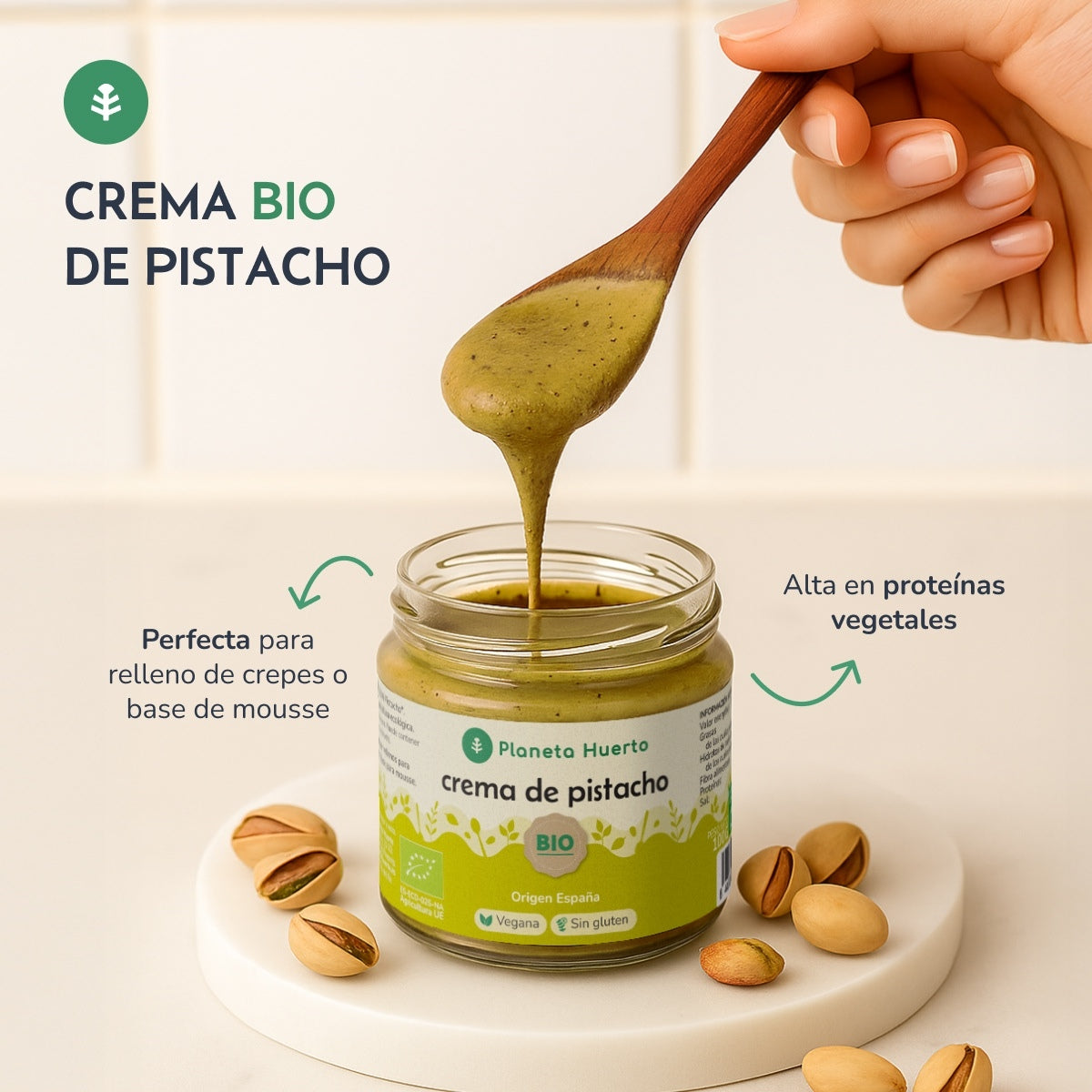 Lot de 2 pots de crème de pistache 100 % bio Planeta Huerto 100 g