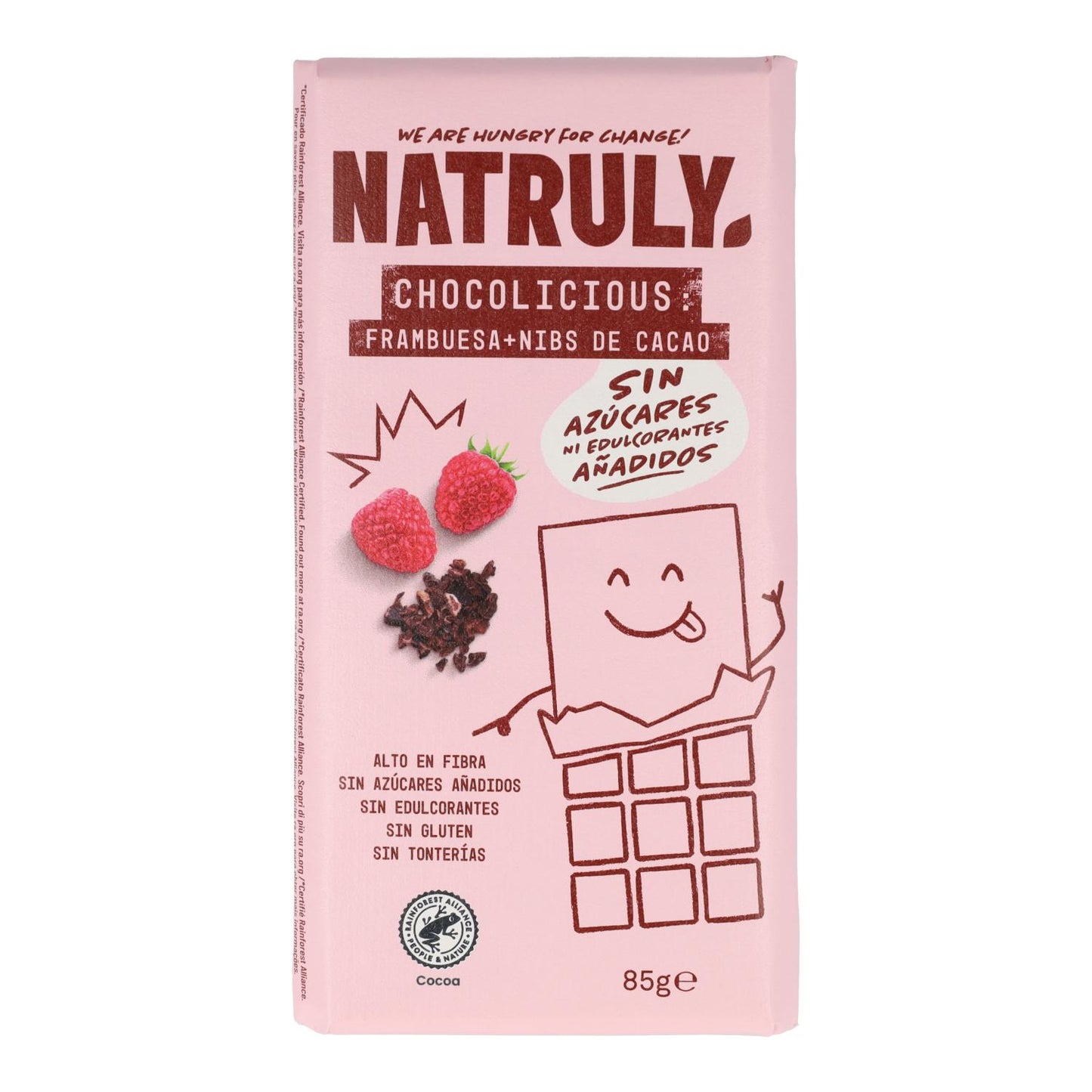 Chocolicious mit Himbeere und Kakaonibs Natruly 85 g