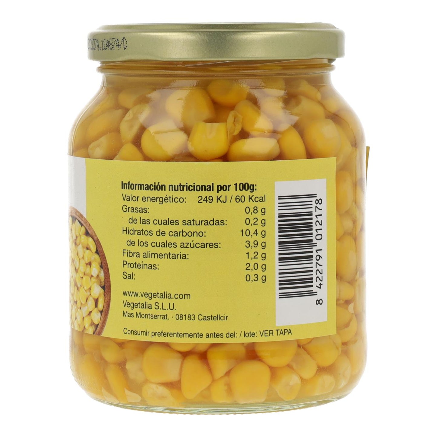 Bio-Zuckermais im Glas, Vegetalia, 350 g 