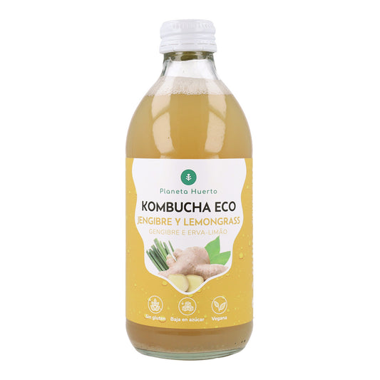 Kombucha ECO Ingwer und Zitronengras Planeta Huerto 330 ml