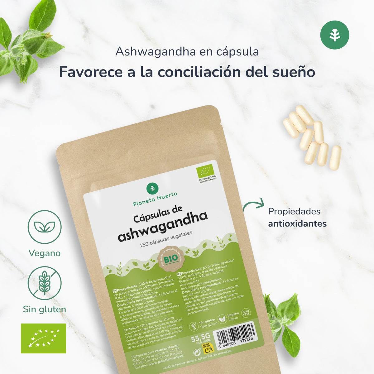 Organiczna Ashwagandha Planet Orchard 150 kaps