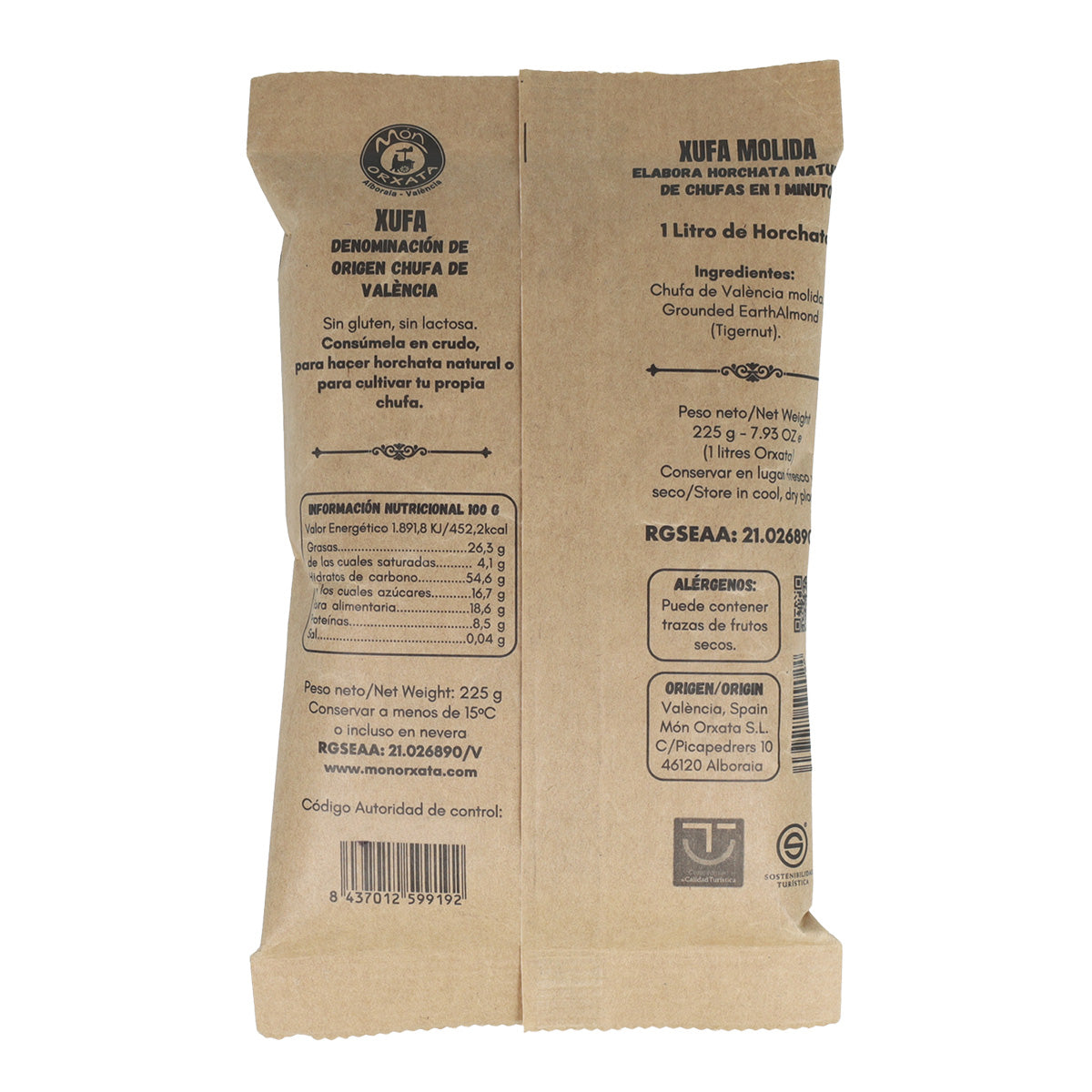 Tigernuts macinate di Valencia D.O. Mon Orxata 225 g