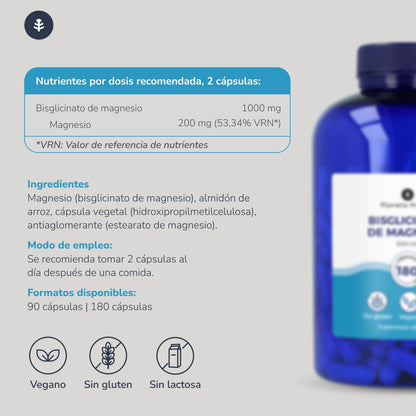 Magnesium Bisglycinaat 500 mg Planeta Huerto 180 capsules