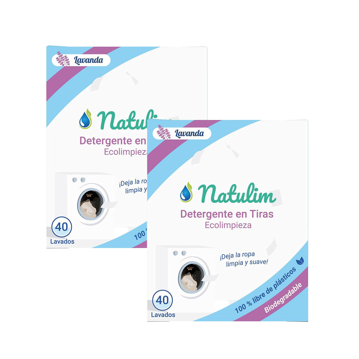 2er-Packung Eco Lavendel Waschstreifen, Natulim, 40 Wäschen