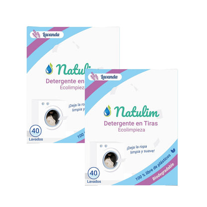 2er-Packung Eco Lavendel Waschstreifen, Natulim, 40 Wäschen