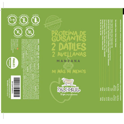 Energibar med äpple, dadlar och hasselnötter Paleobull 55 g