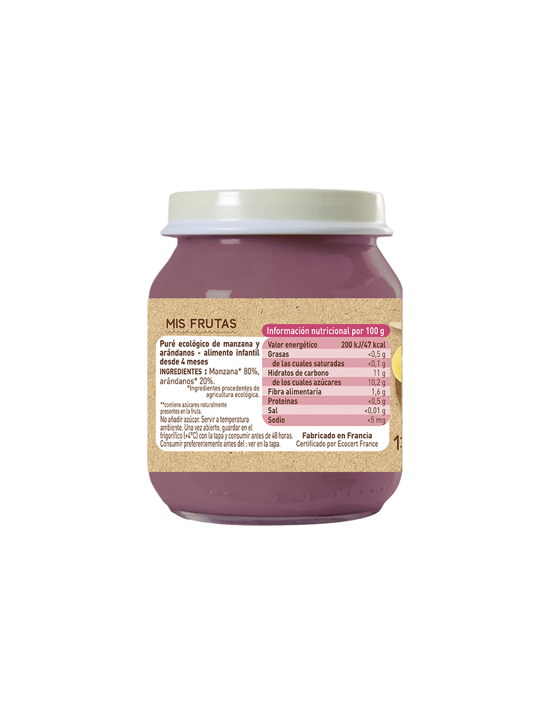 Petit pot pomme et myrtilles Babybio 130 g