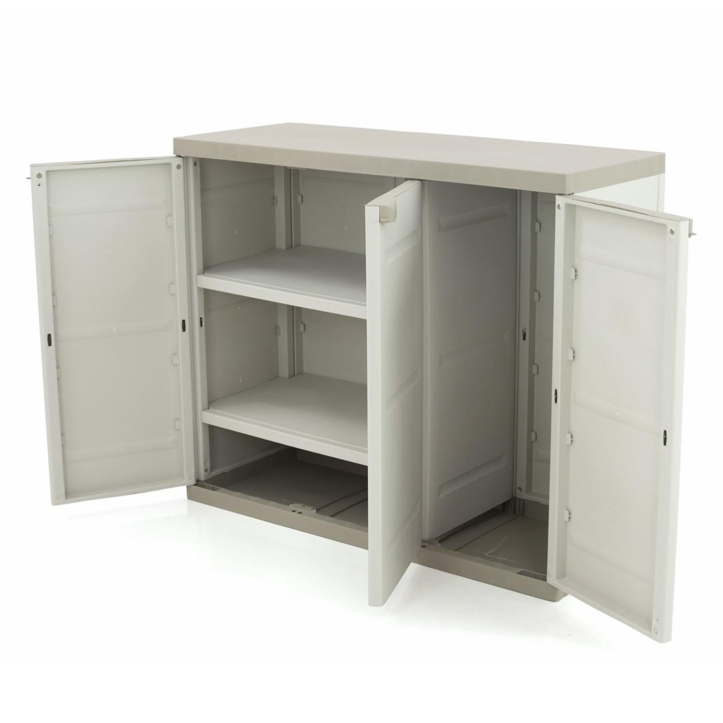 Halber Schrank mit 3 Türen 105 cm Titanium Plastiken Beige (überholt)