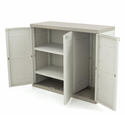 Halber Schrank mit 3 Türen 105 cm Titanium Plastiken Beige (überholt)