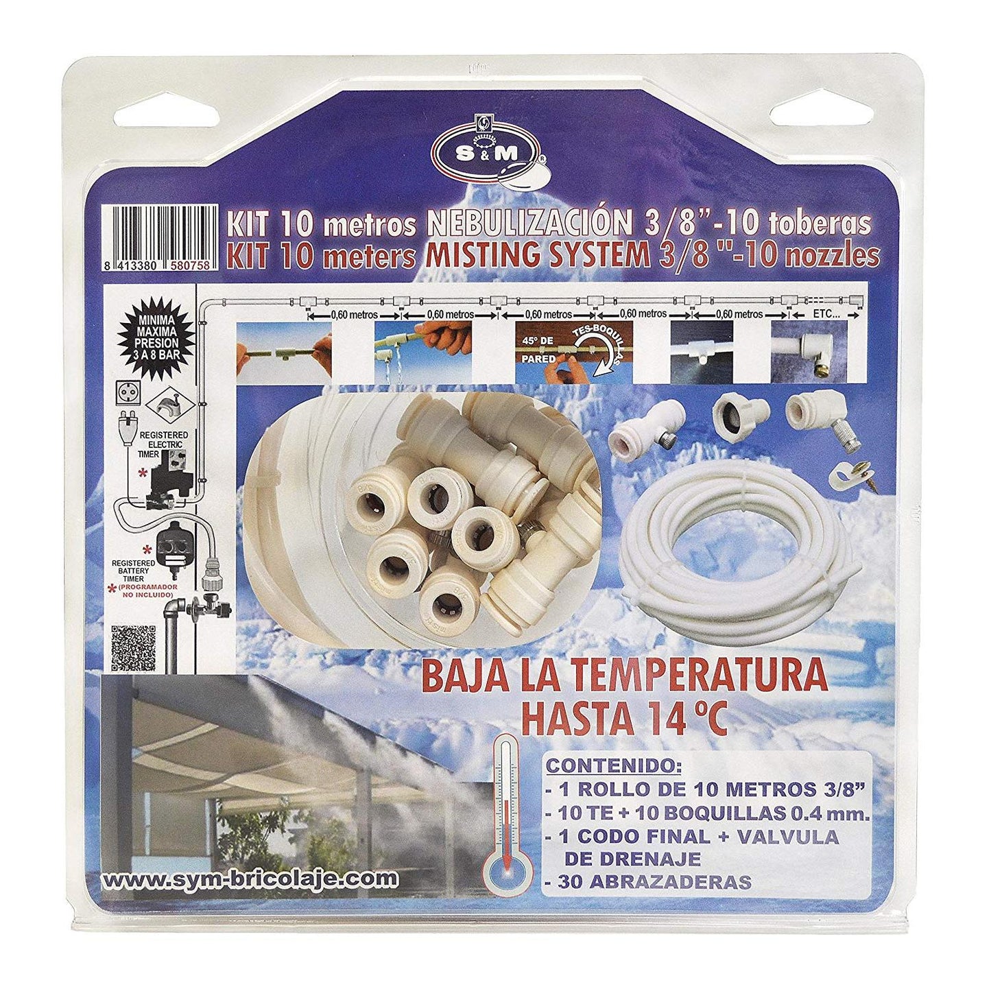 Vernevelingsset 3/8"-10 mondstukken
