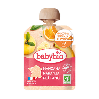 Apple, Orange and Banana Pouch (from 6 months) BabyBio 90 g