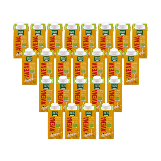Förpackning med 24 st havredryck utan tillsatt socker Bio NaturGreen 200 ml