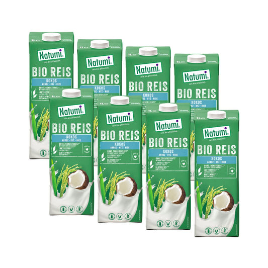 8er-Packung Natumi Bio-Kokosreisgetränk 1 l