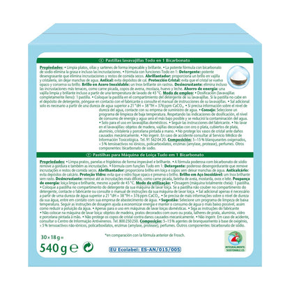 Paquet de 8 boîtes de 30 pastilles pour lave-vaisselle Frosch.