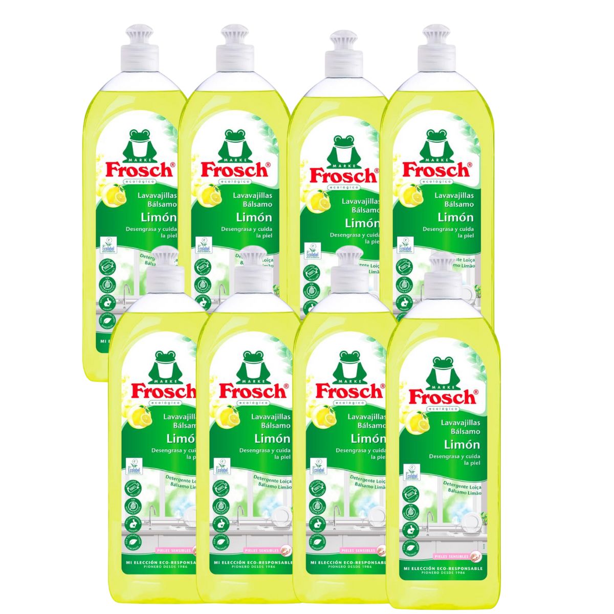 Pack 8X Lavavajillas limón Eco Frosch 750 ml