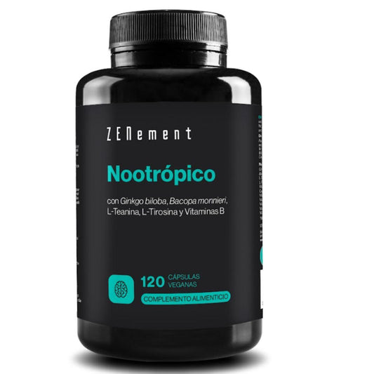 Nootropico, con ginkgo biloba, bacopa, teanina, tirosina e vitamine B Zenement, 120 compresse