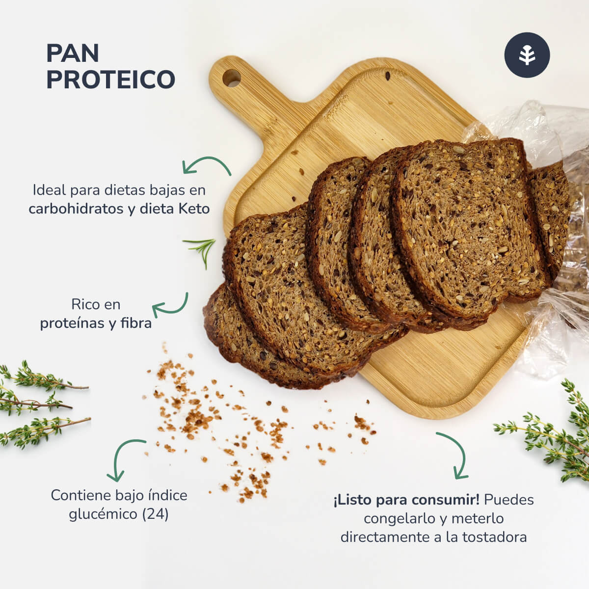 Packung 3x Planeta Huerto Eiweißbrot 500 g