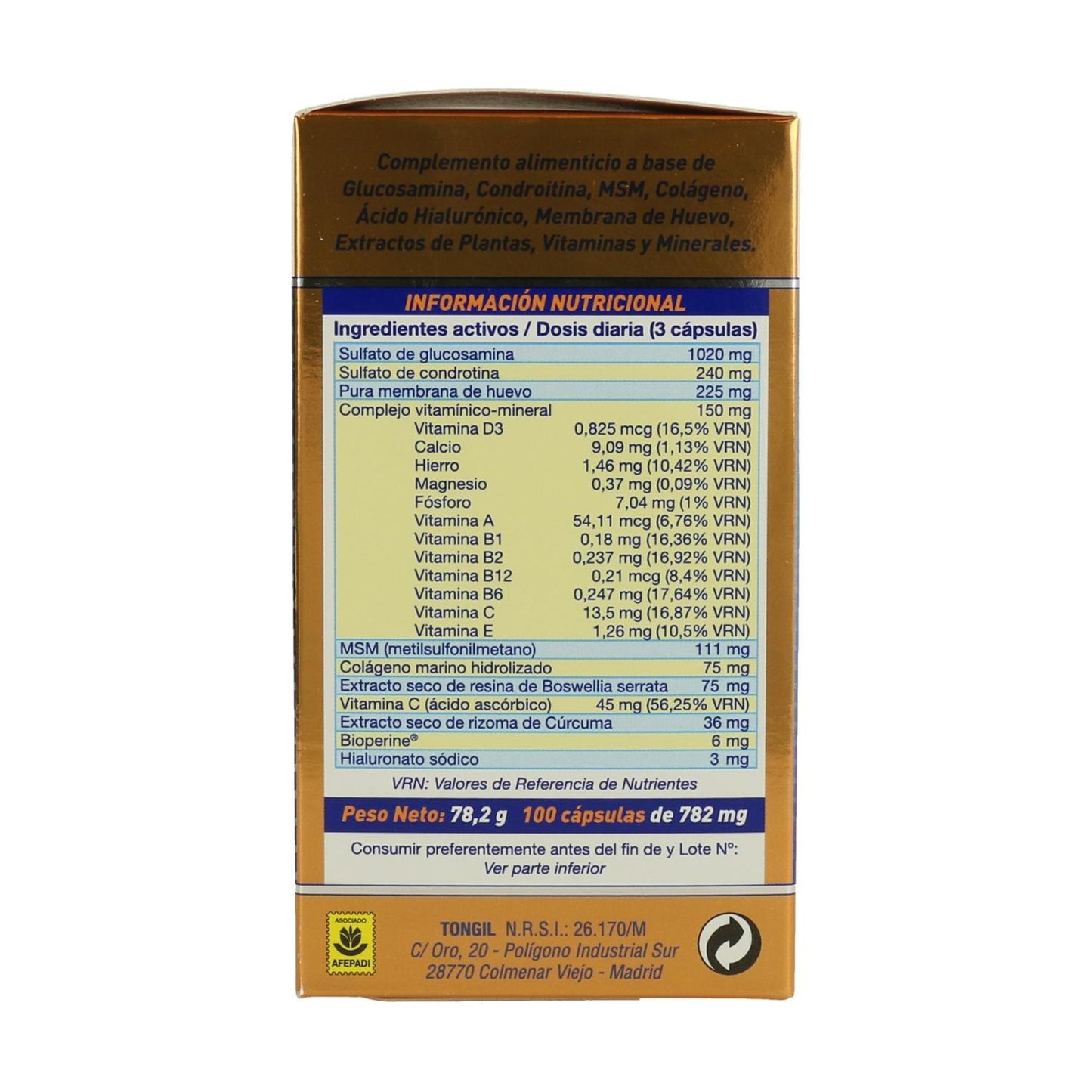 Confezione da 3 Nivelflex Tongil 782 mg, 100 capsule