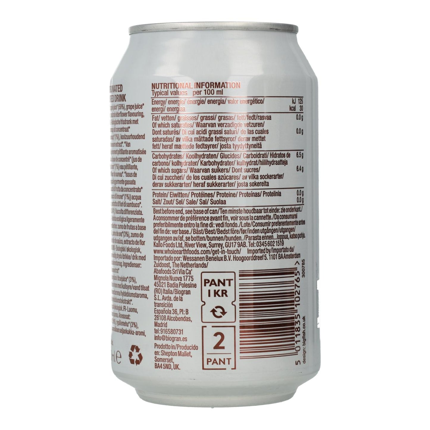 Biologische frisdrank van vlierbes Whole Earth 330 ml