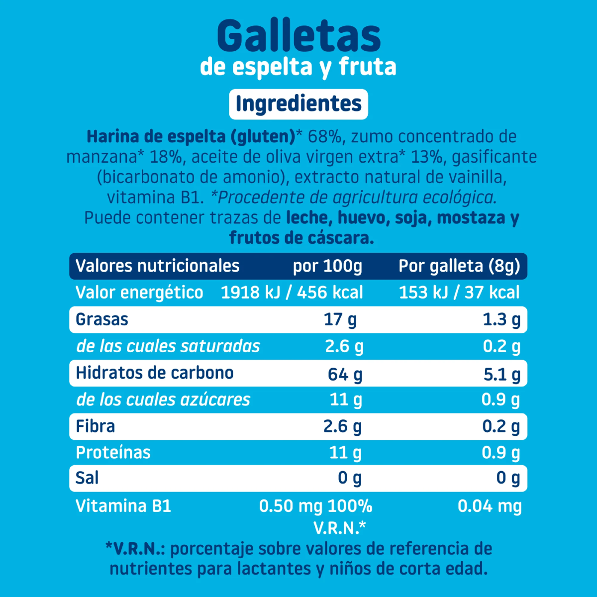Lot de 12 paquets de biscuits bio pour enfants à la pomme et à l'épeautre Smileat, 220 g