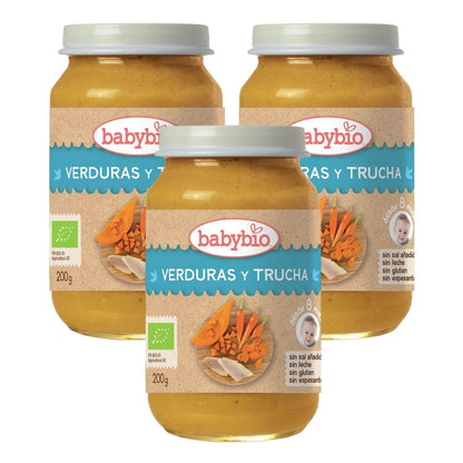 Pack of 3 jars Menu Tradicion Trout, 200 g. Babybio