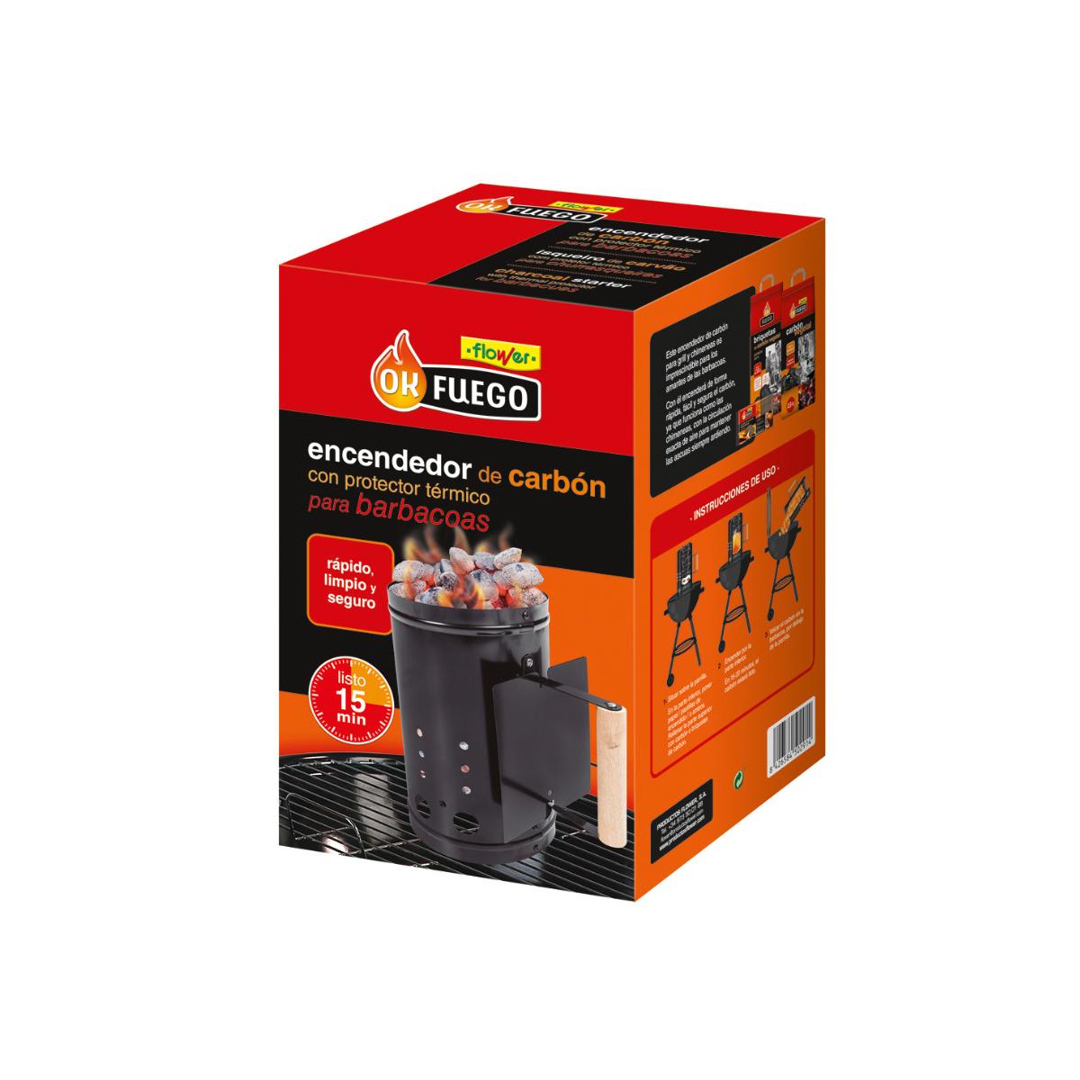 Okfuego charcoal lighter for barbecues