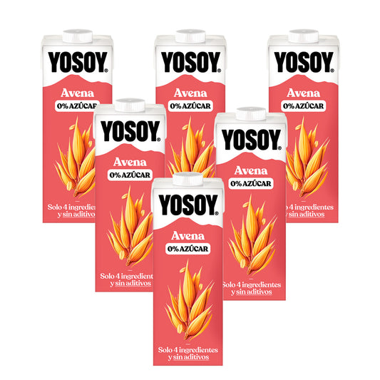 Packung mit 6 Einheiten YOSOY 0% Zucker Haferdrink 1L