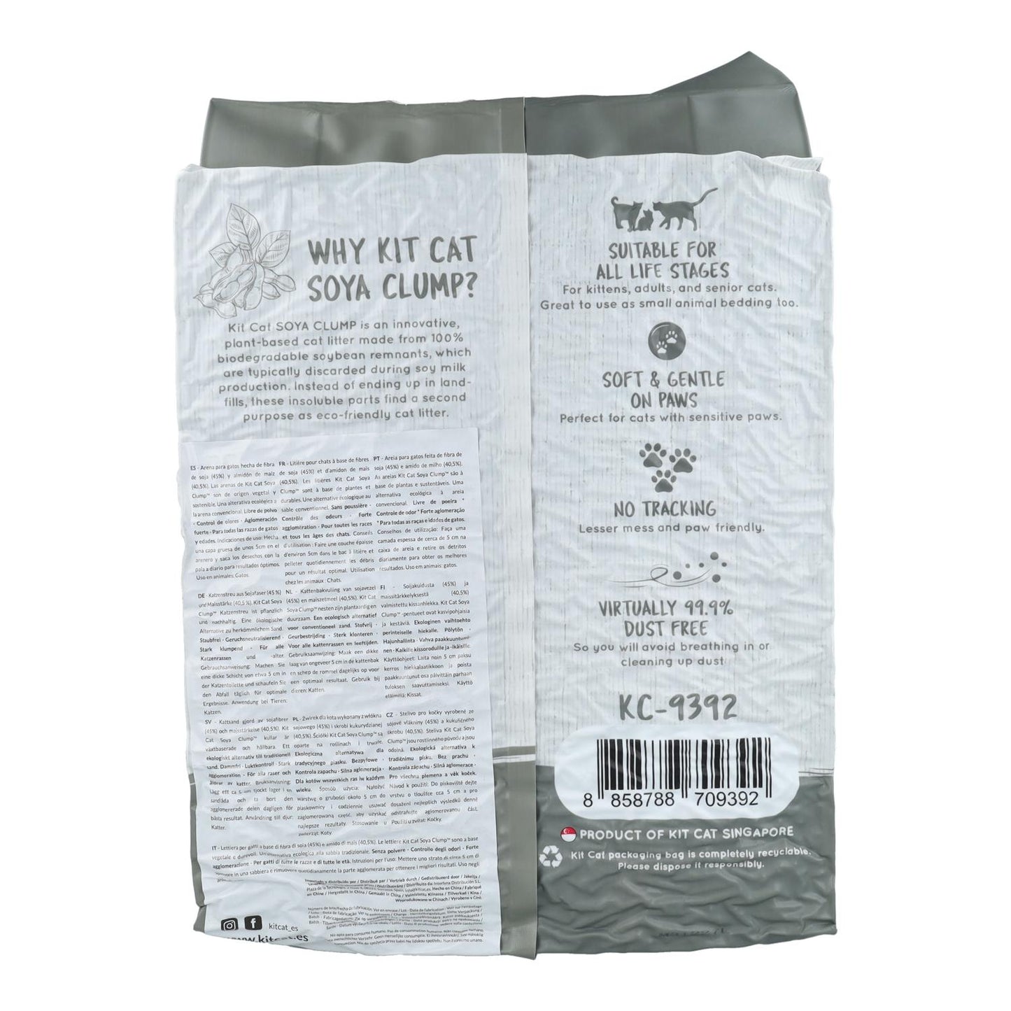 Katzenstreu-Set Eco SoyaClump – Charcoal 7 l Katzenstreu