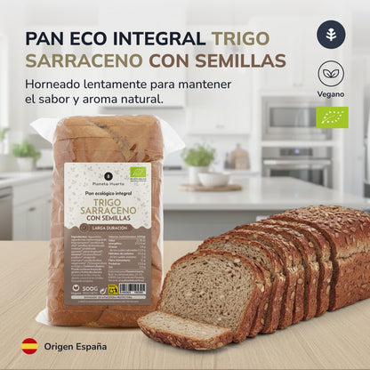 Planeta Huerto Organic Buckwheat Protein Wholemeal Bread with Seeds 500 g