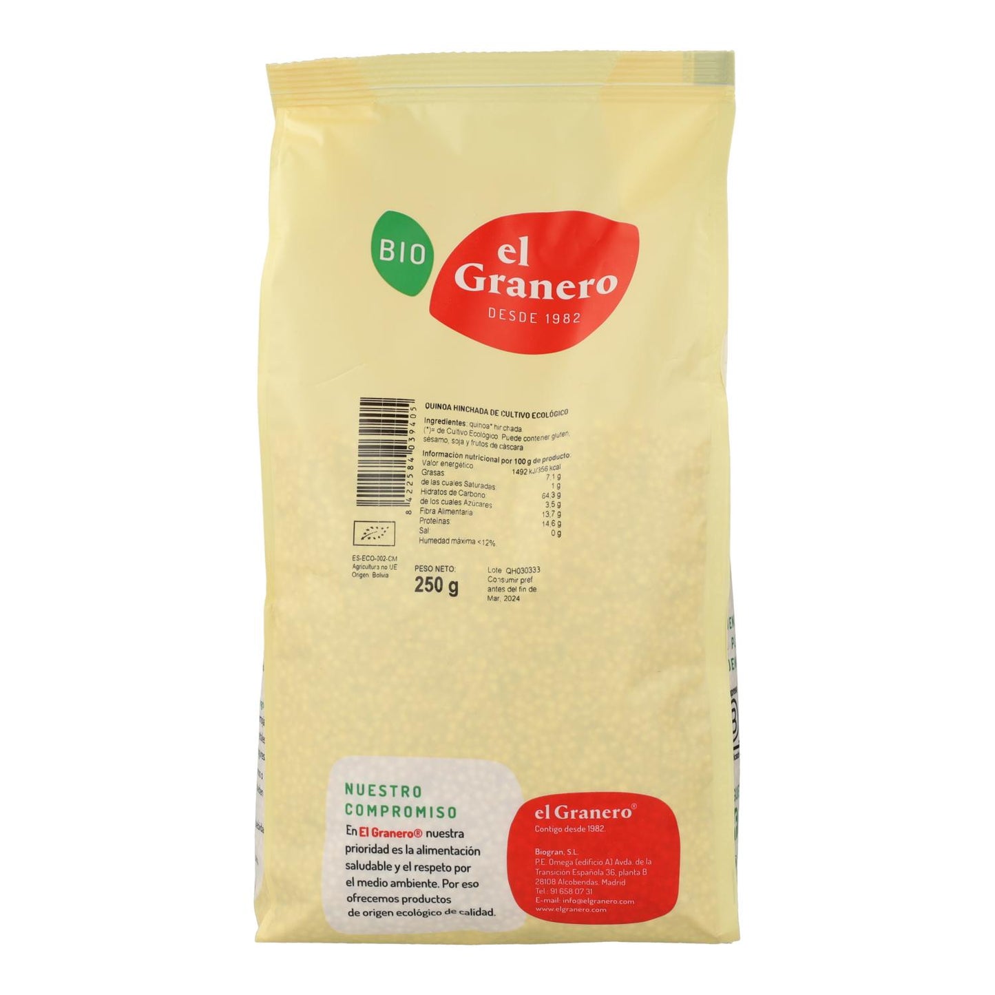 Gepuffter Quinoa El Granero, 250 g 
