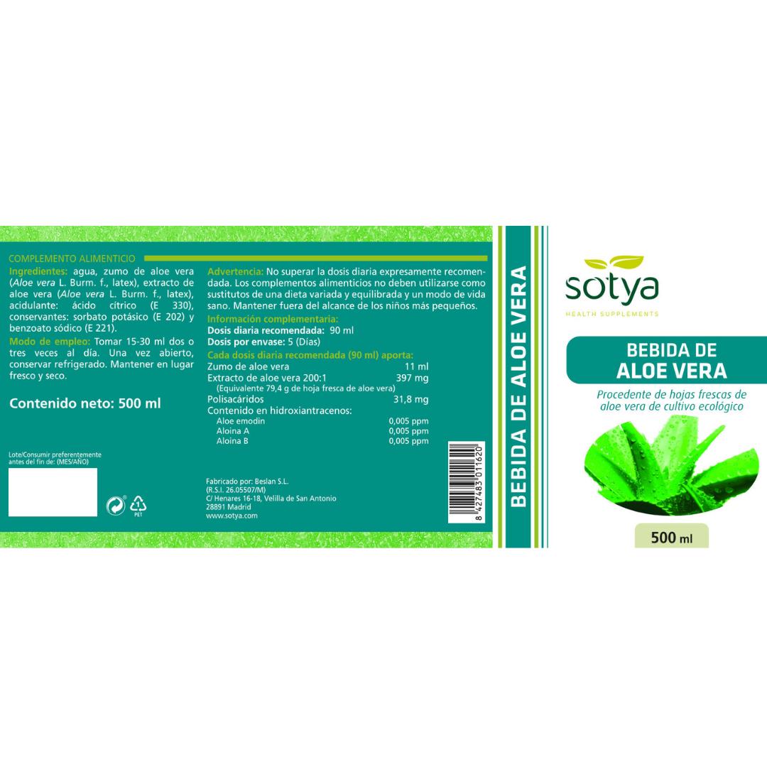 Aloe vera-dryck, Sotya, 500 ml