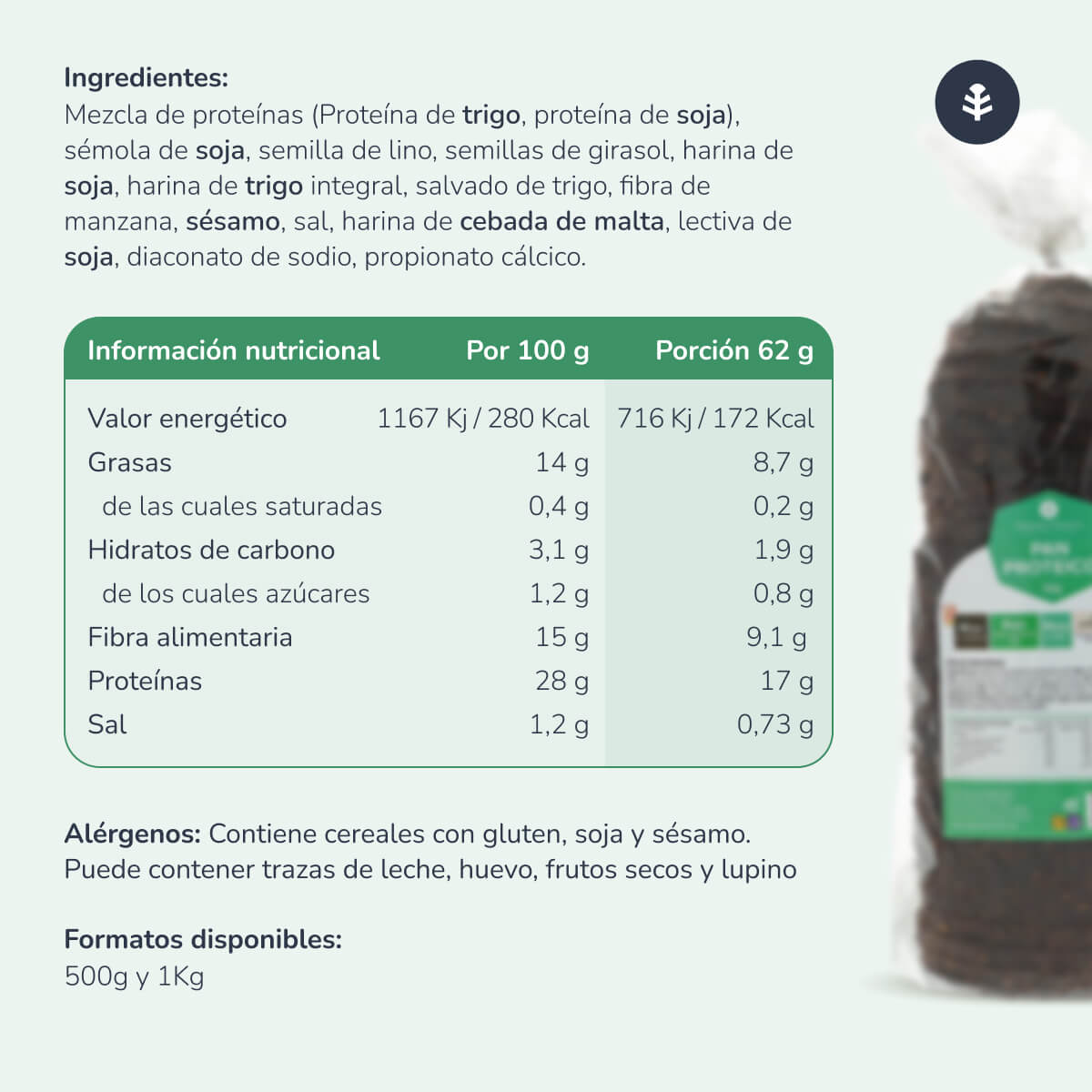 Proteinbröd Planeta Huerto 1 kg