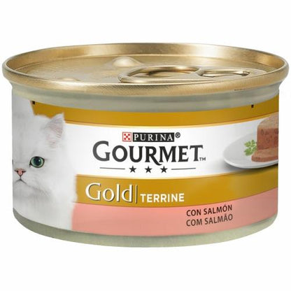 24-pack GOURMET GOLD burk med lax, våtfoder 85 g