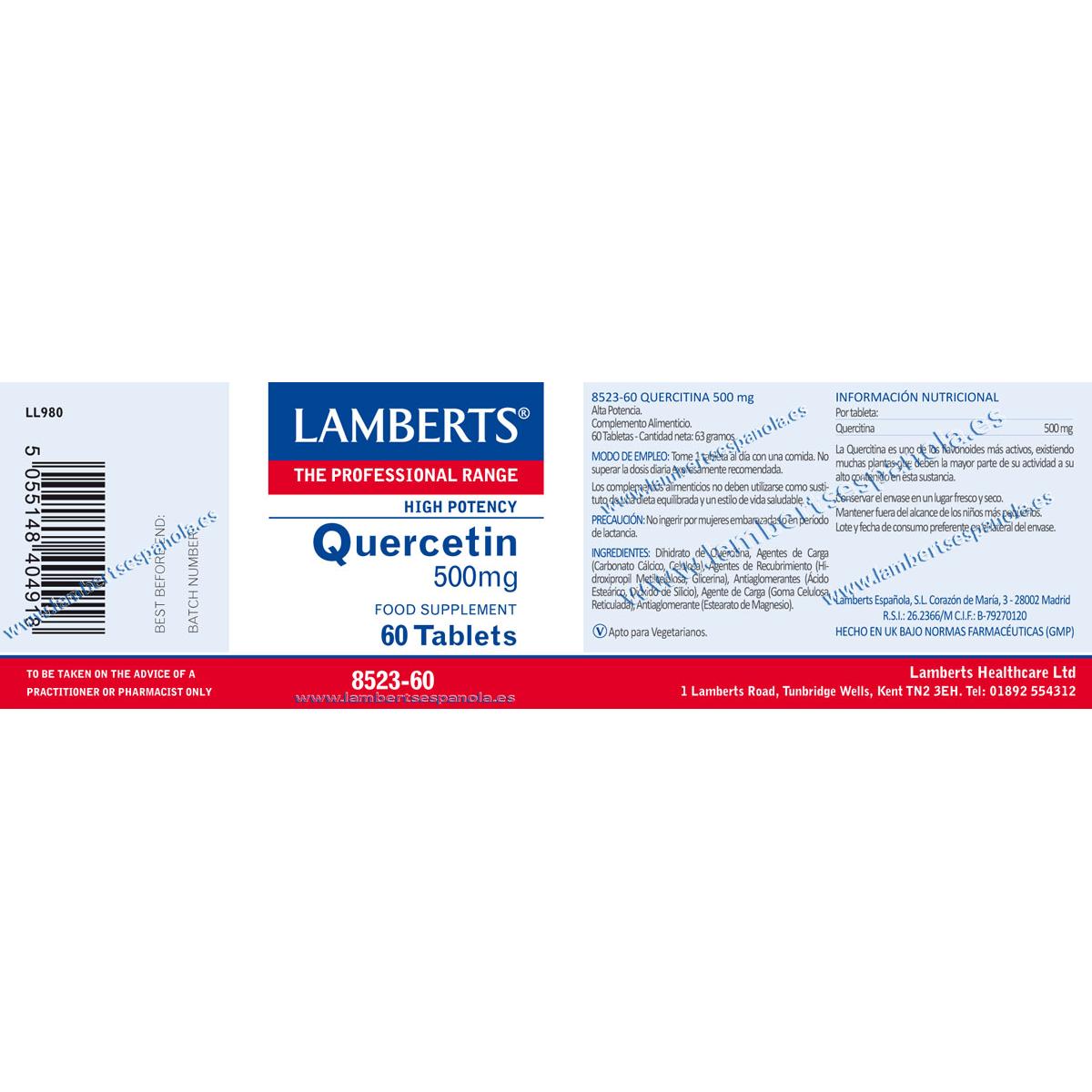 Quercitin  60 Tabletten à 500 mg, Lamberts