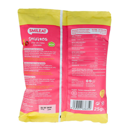 Smilitos Gusanitos truskawkowe i bananowe ECO Smileat 25 g