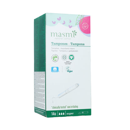 Tampons super avec applicateur en coton ECO Masmi, 14 unités