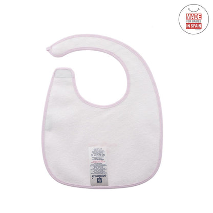 Square bib with Velcro, light blue, 20x26 cm. Colour: pink