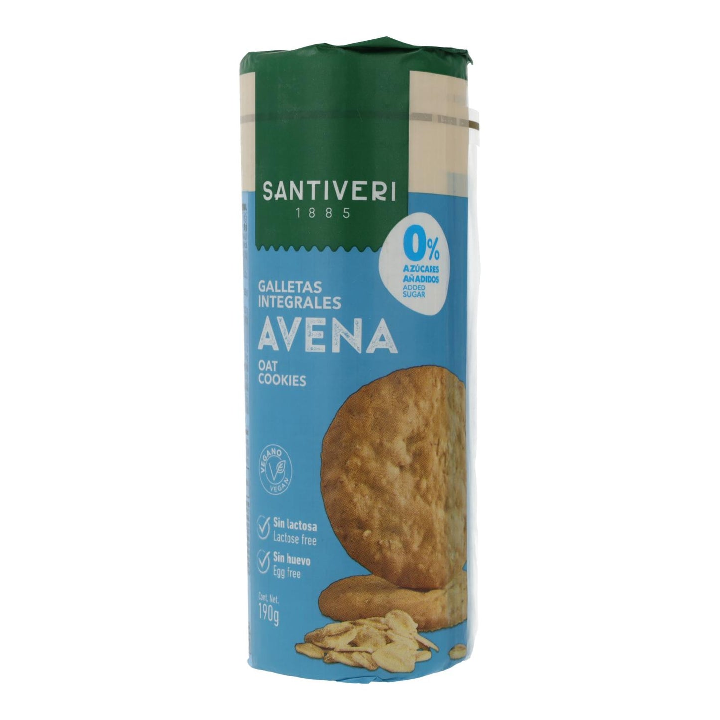 Biscuits complets à l'avoine 0 % de sucres Santiveri 190 g