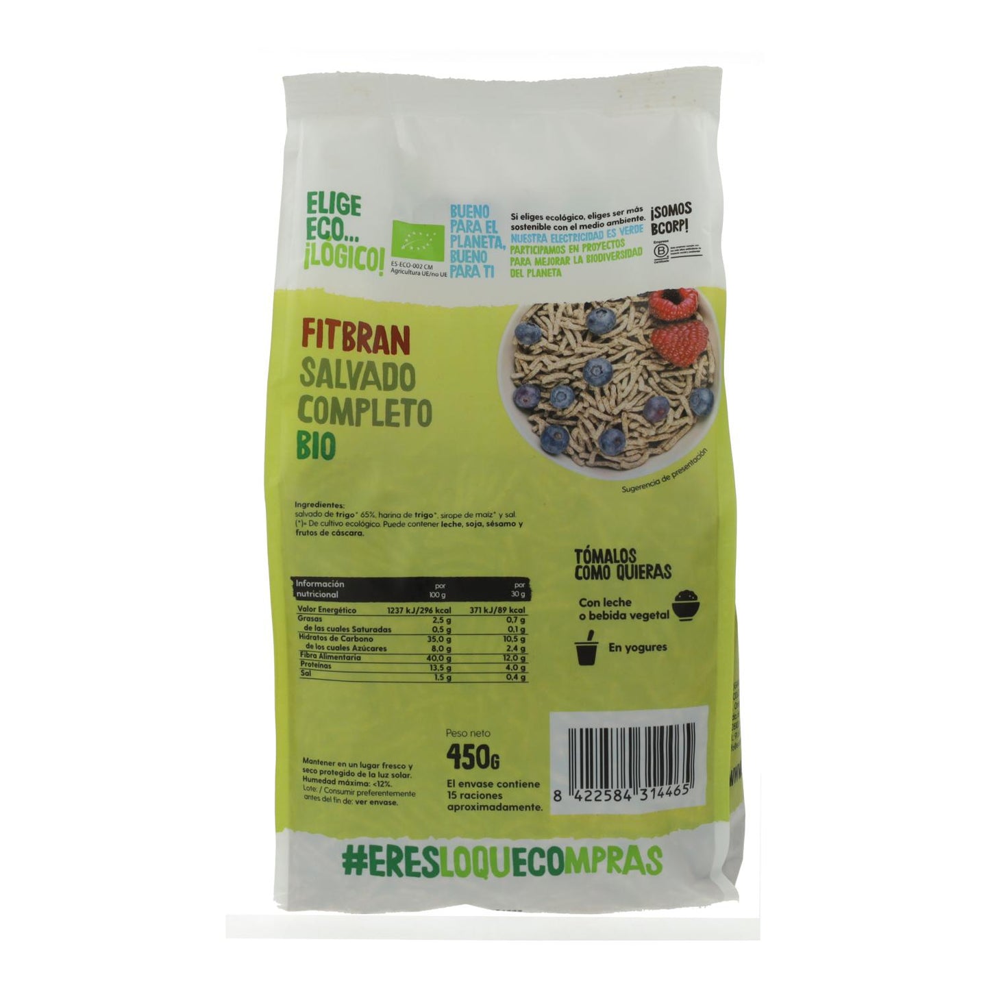 FitBran Vollkorn-Kleie Bio Ecocesta 450 g