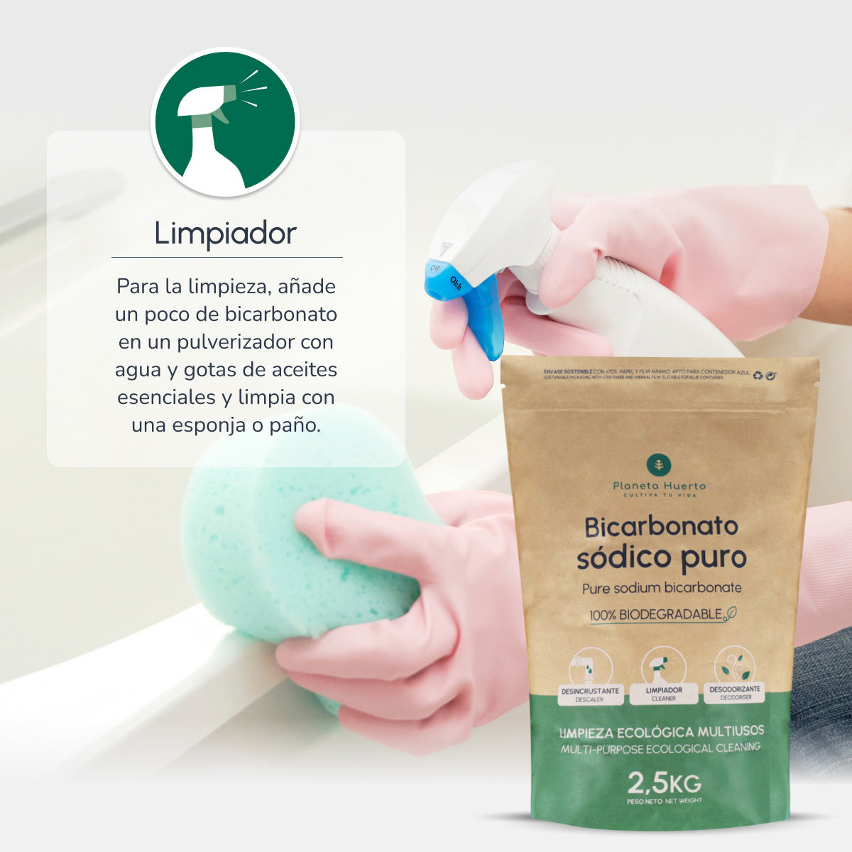 Pak 3xBicarbonaat van soda Planeta Huerto 1 kg