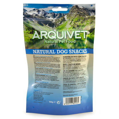 Snack naturale per cani  Ossetti di anatra con calcio Arquivet 100 g