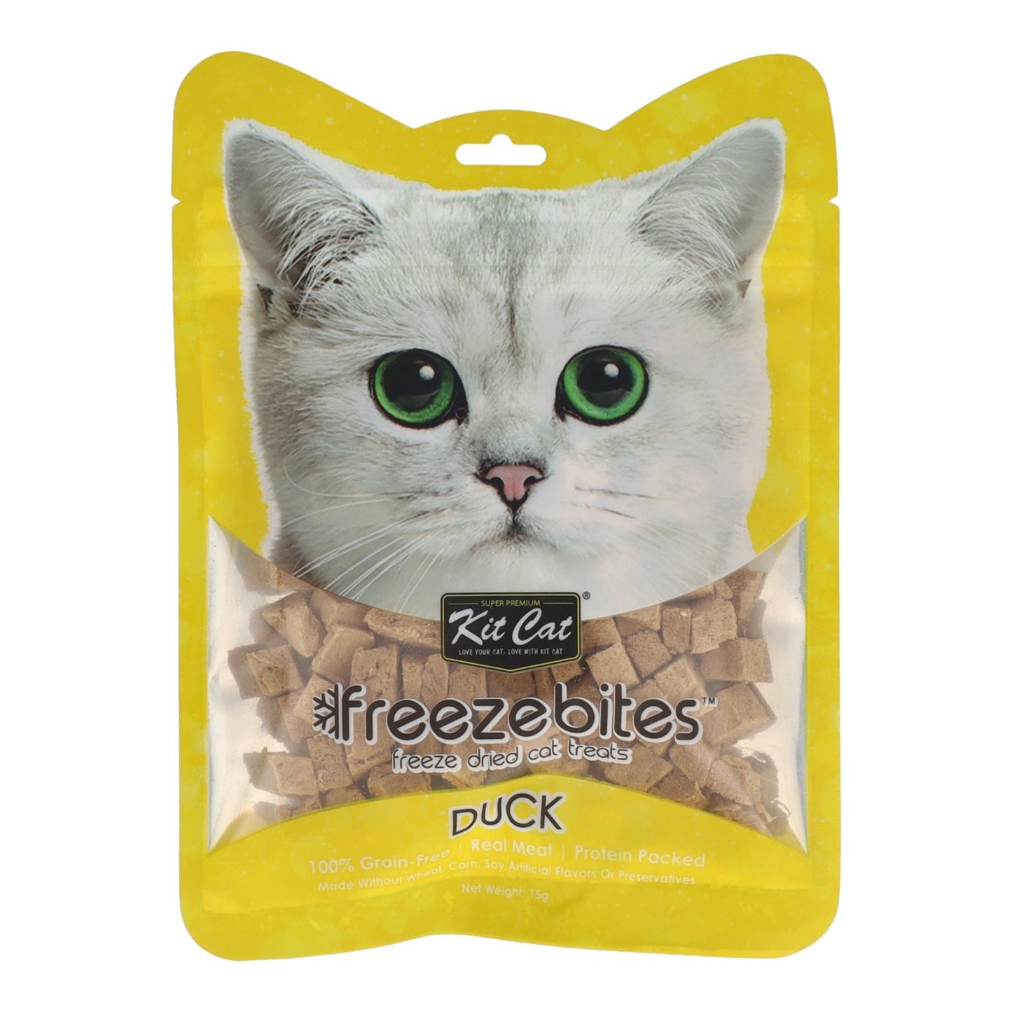 Kit Cat FreezeBites - Anka 15 g Naturligt frystorkat snacks för katter