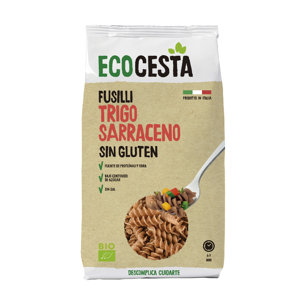 Glutenfreie Fusilli aus Buchweizen BIO Ecocesta 400 g