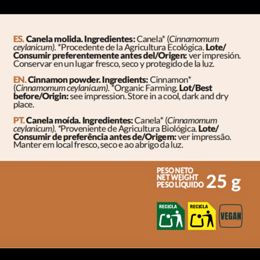 Mielona cynamon cejloński Bio Artemis, 25 g