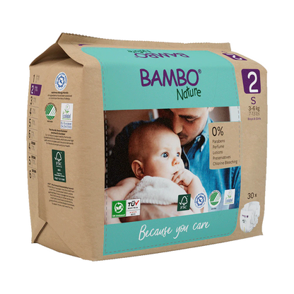 6-pack Bambo Nature blöjor T2 (3-6 kg) 30 st